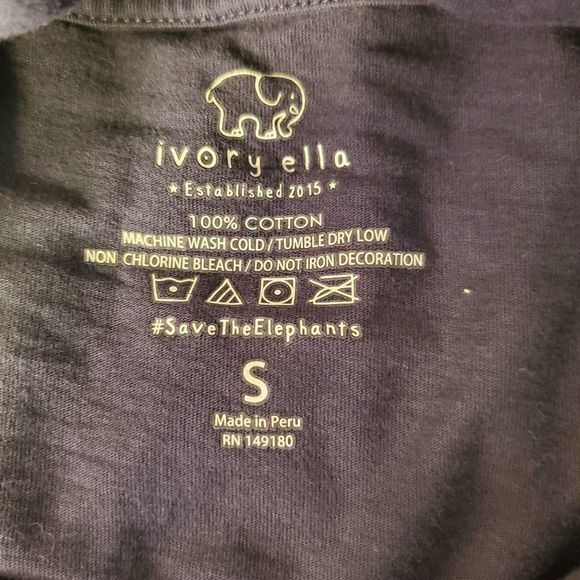 Ivory Ella Womens Navy Blue Long Sleeve Hooded Top Elephant Graphic - Picture 7 of 11